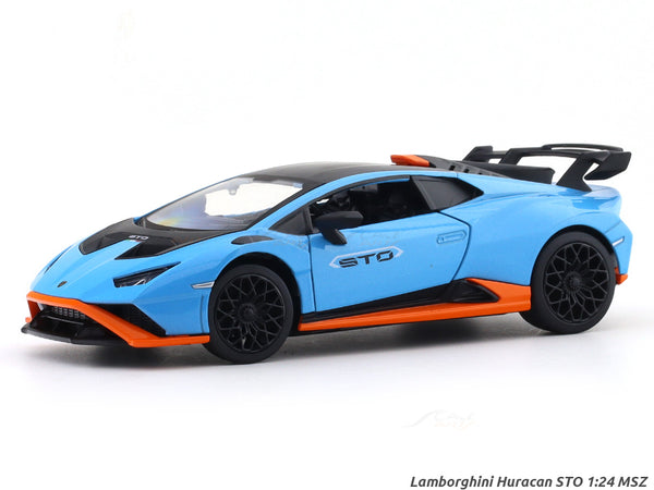 Lamborghini Huracan STO Blue 1:24 MSZ licensed diecast Scale Model car collectible