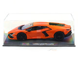 Lamborghini Revuelto Orange with Acrylic Case 1:24 Bburago Licensed Diecast Scale Model Car Collectible