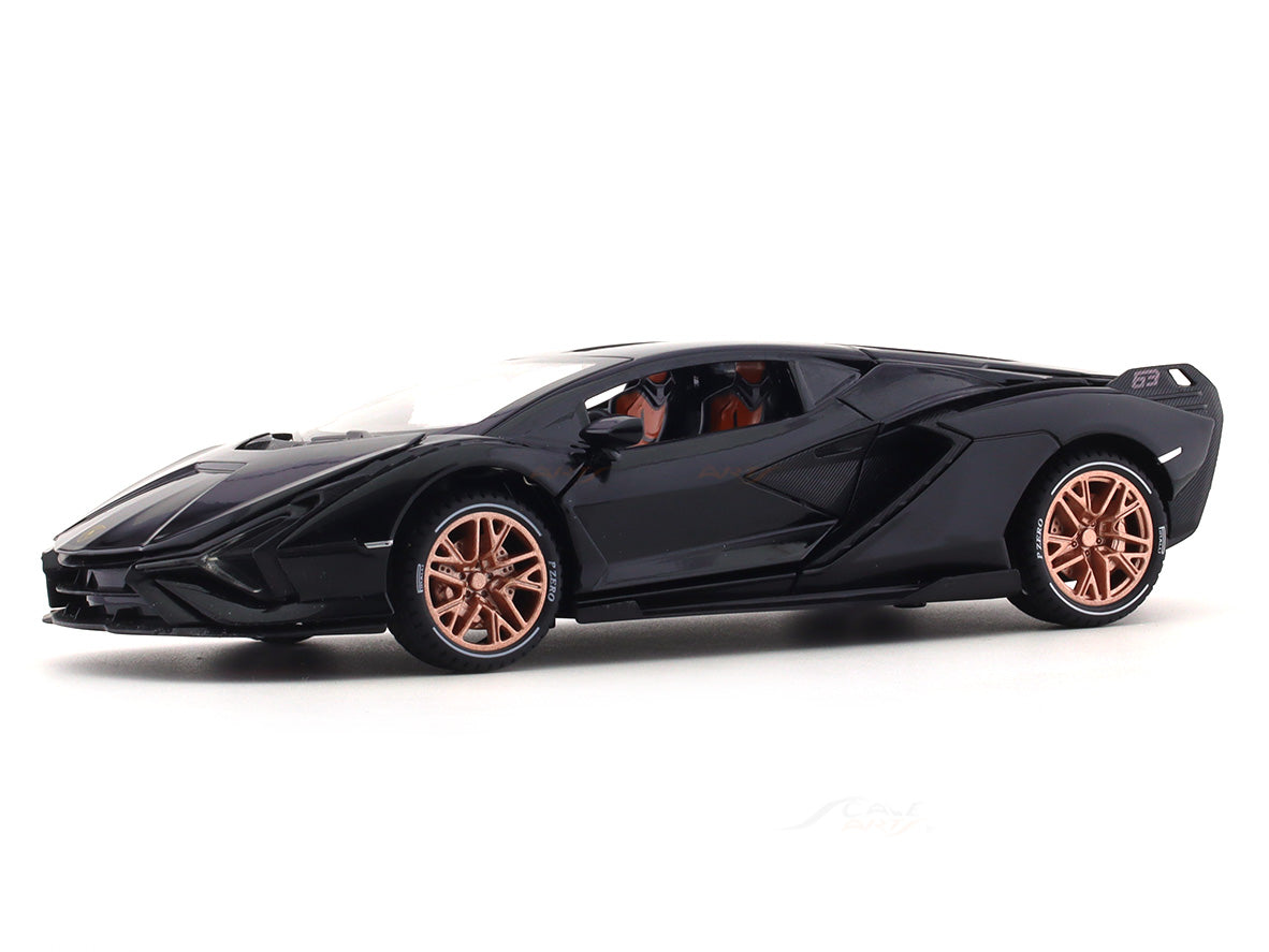 Lamborghini Sian Black 1 24 diecast toy car alloy toy with lights Scale Arts India