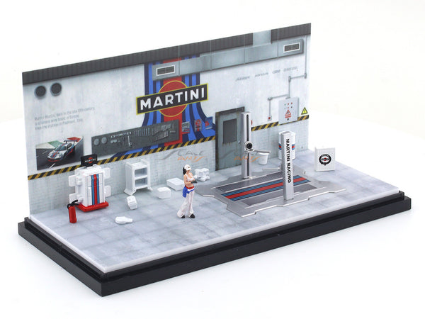 Martini Garage Diorama set 1:64 Moreart scale model diorama