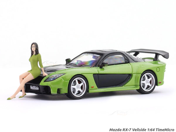 Mazda RX-7 Veilside green 1:64 TimeMicro diecast scale model car miniature collectible