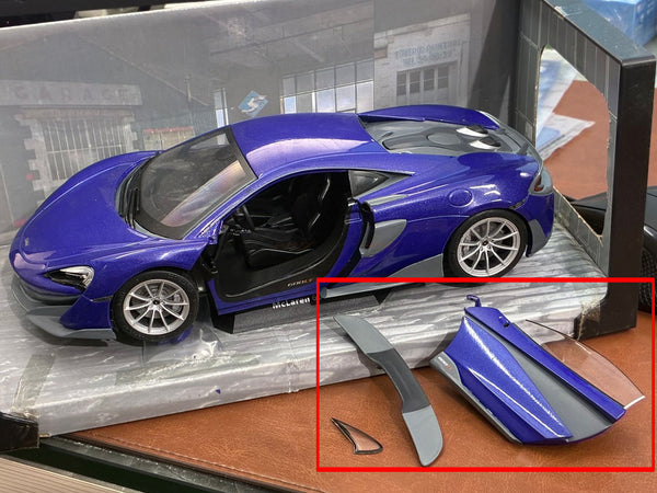 Damaged : 2018 McLaren 600 LT purple 1:18 Solido diecast Scale Model collectible