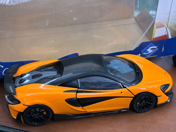 Damaged : 2018 McLaren 600 LT orange 1:18 Solido diecast Scale Model collectible
