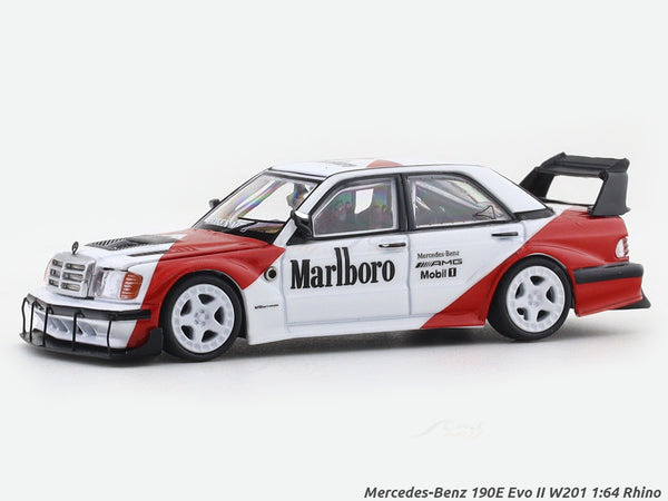 Mercedes-Benz 190E Evo II W201 Marlboro red 1:64 Rhino diecast scale model car miniature