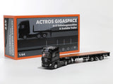 Mercedes-Benz Actros 3-Axle Tractor with Retractable Trailer Black 1:64 GCD Diecast scale model