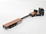 Mercedes-Benz Actros 3-Axle Tractor with Retractable Trailer Black 1:64 GCD Diecast scale model
