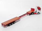 Mercedes-Benz Actros 3-Axle Tractor with Retractable Trailer Red White 1:64 GCD Diecast scale model (Copy)