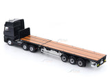 Mercedes-Benz Actros 3-Axle Tractor with Retractable Trailer Black 1:64 GCD Diecast scale model