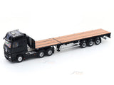 Mercedes-Benz Actros 3-Axle Tractor with Retractable Trailer Black 1:64 GCD Diecast scale model