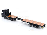 Mercedes-Benz Actros 3-Axle Tractor with Retractable Trailer Black 1:64 GCD Diecast scale model