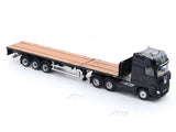 Mercedes-Benz Actros 3-Axle Tractor with Retractable Trailer Black 1:64 GCD Diecast scale model