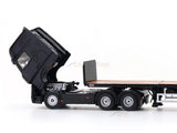 Mercedes-Benz Actros 3-Axle Tractor with Retractable Trailer Black 1:64 GCD Diecast scale model