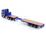 Mercedes-Benz Actros 3-Axle Tractor with Retractable Trailer Blue 1:64 GCD Diecast scale model