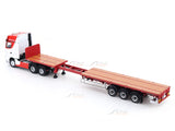 Mercedes-Benz Actros 3-Axle Tractor with Retractable Trailer Red White 1:64 GCD Diecast scale model (Copy)