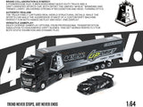 Mercedes-Benz Actros & Nissan GT-R R35 441B W UP Drift 1:64 Modernart Diecast Scale Model Truck & Car Set | Drift-Inspired Collectible