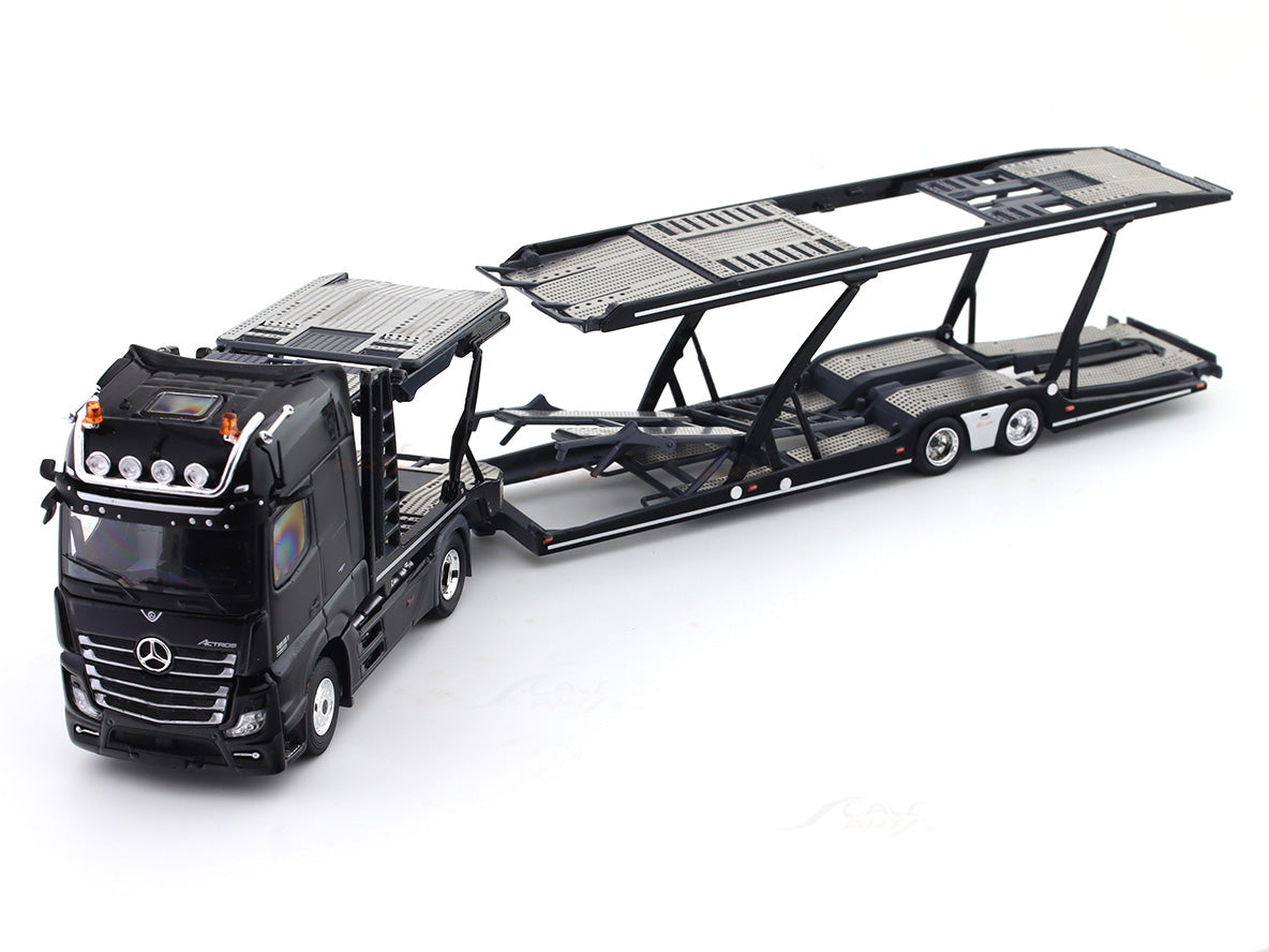 Mercedes-Benz Actros Transporter black 1:64 GCD diecast scale