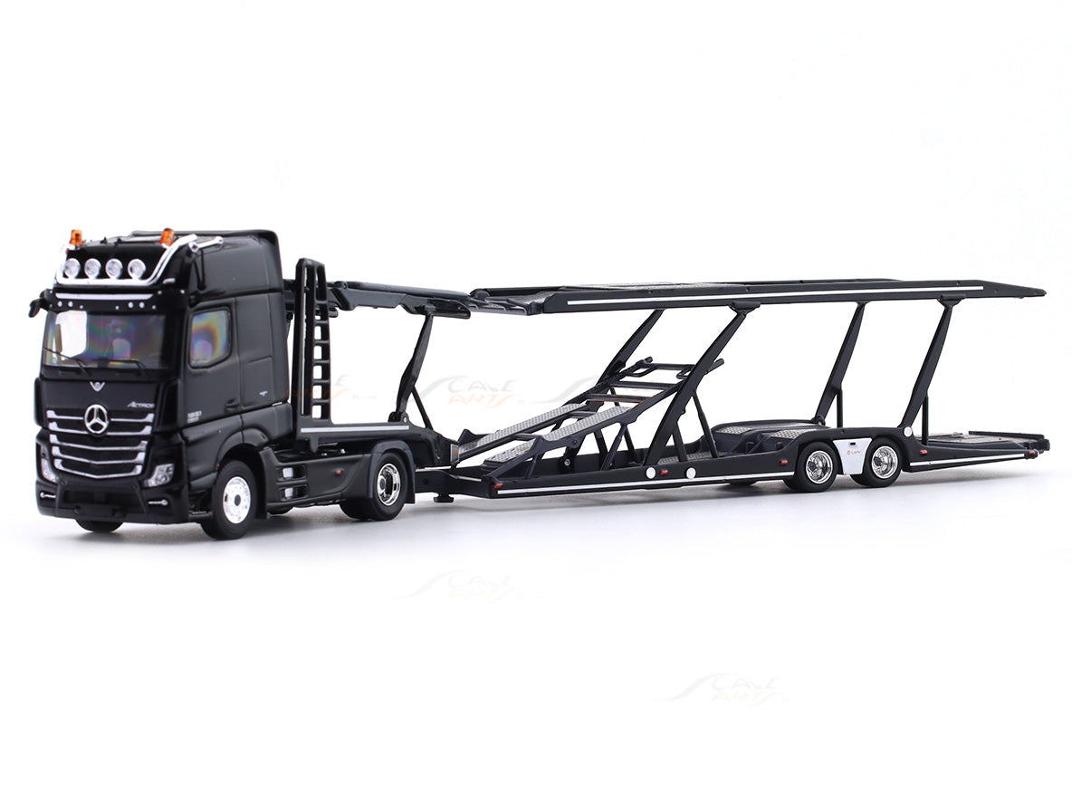 Mercedes-Benz Actros Transporter black 1:64 GCD diecast scale