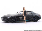 Mercedes-Benz SLS AMG black with figure 1:64 TimeMicro diecast scale model car miniature collectible
