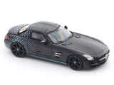 Mercedes-Benz SLS AMG black with figure 1:64 TimeMicro diecast scale model car miniature collectible