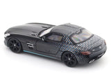 Mercedes-Benz SLS AMG black with figure 1:64 TimeMicro diecast scale model car miniature collectible