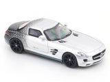 Mercedes-Benz SLS AMG silver with figure 1:64 TimeMicro diecast scale model car miniature collectible