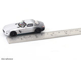 Mercedes-Benz SLS AMG silver with figure 1:64 TimeMicro diecast scale model car miniature collectible