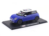 Mini Cooper SE J01 Blue 1:24 Maisto with Acrylic Case Licensed Diecast Scale Model Car Collectible