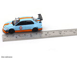 Mitsubishi Evolution IV Gulf with figure 1:64 Time Micro Diecast Scale Model Car Miniature