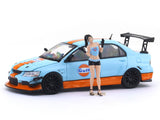 Mitsubishi Evolution IV Gulf with figure 1:64 Time Micro Diecast Scale Model Car Miniature