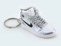 Nike Air White Silver PVC keyring / keychain