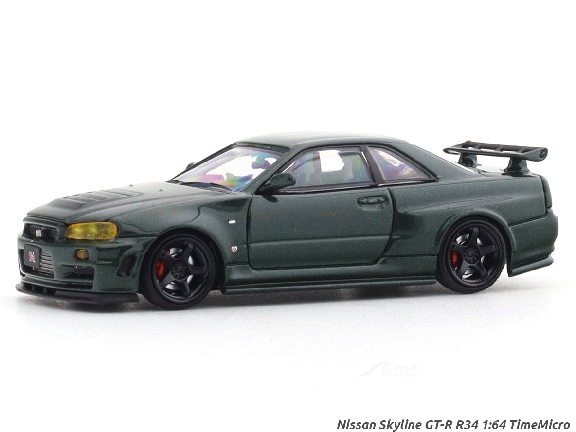 Nissan Skyline GT-R R34 green 1:64 TimeMicro diecast scale model