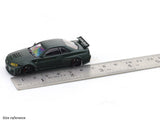 Nissan Skyline GT-R R34 Green with Figure 1:64 Time Micro Diecast Scale Model Car Collectible