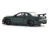 Nissan Skyline GT-R R34 Green with Figure 1:64 Time Micro Diecast Scale Model Car Collectible