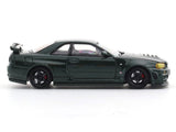 Nissan Skyline GT-R R34 Green with Figure 1:64 Time Micro Diecast Scale Model Car Collectible