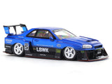 Nissan Skyline ER34 LBWK Blue 1:64 Street Weapon diecast scale model car miniature