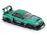 Nissan Skyline ER34 LBWK Green 1:64 Street Weapon diecast scale model car miniature