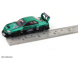 Nissan Skyline ER34 LBWK Green 1:64 Street Weapon diecast scale model car miniature