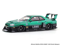 Nissan Skyline ER34 LBWK Green 1:64 Street Weapon diecast