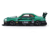 Nissan Skyline ER34 LBWK Green 1:64 Street Weapon diecast scale model car miniature