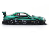 Nissan Skyline ER34 LBWK Green 1:64 Street Weapon diecast scale model car miniature