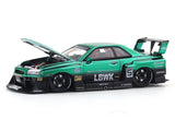 Nissan Skyline ER34 LBWK Green 1:64 Street Weapon diecast scale model car miniature
