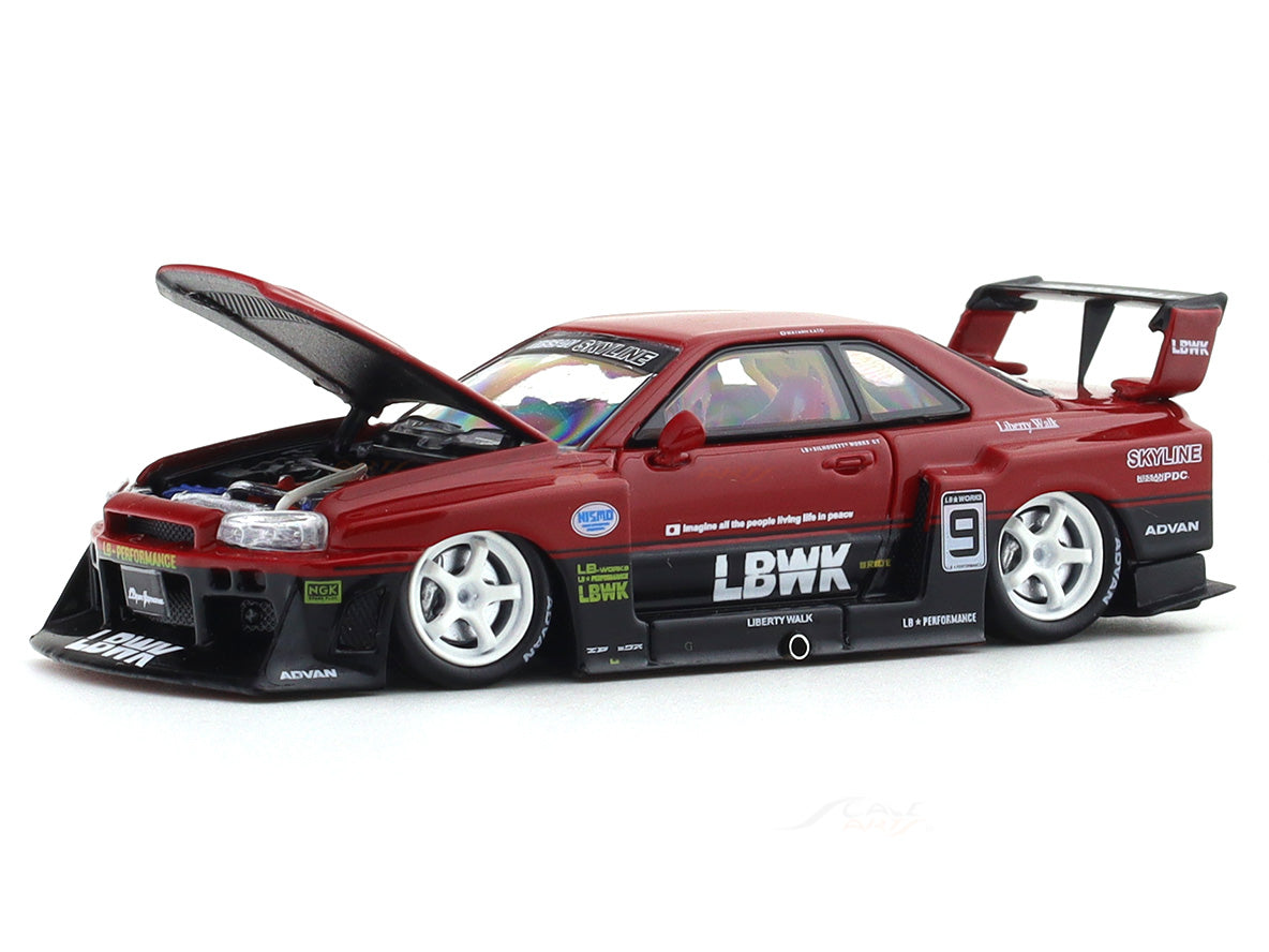 1/64 CM-MODEL LBWK スカイライン(R34) 深リムカスタム LBWK Nissan Skyline R34 (FULL BLACK EDITION) 1/64 CM Model