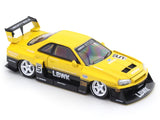 Nissan Skyline ER34 LBWK Yellow 1:64 Street Weapon diecast scale model car miniature
