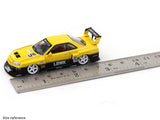 Nissan Skyline ER34 LBWK Yellow 1:64 Street Weapon diecast scale model car miniature