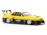 Nissan Skyline ER34 LBWK Yellow 1:64 Street Weapon diecast scale model car miniature
