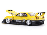 Nissan Skyline ER34 LBWK Yellow 1:64 Street Weapon diecast scale model car miniature