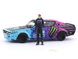 Nissan Skyline GT-R II KPGC110 Hoonigan with figure 1:64 Time Micro Diecast Scale Model Car Miniature