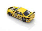 Pre-Order Nissan Skyline GT-R R34 MOONEYES yellow 1:64 Kyosho Licensed Diecast Scale Model Car Collectible | JDM Model | Buy in India