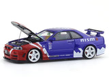 Nissan Skyline GT-R R34 Nismo Blue 1:64 Time Micro diecast scale model miniature car collectible