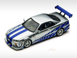 Nissan Skyline GT-R R34 Fast & Furious 1:64 TimeMicro Diecast Scale Model Car Collectible | JDM Movie Car | Buy in India